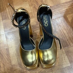 EGO Metallic Gold Platform Heels